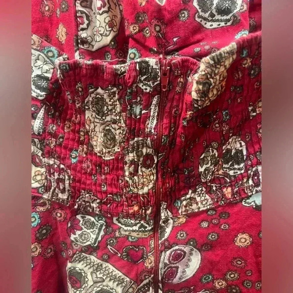 Hell Bunny Vixen Jasmin Sugar Skull Fit and Flare Dress Sz Small - Picture 4 of 6